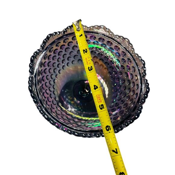 Fenton Candy Dish/BowlVintage Amethyst Hobnail Carnival Iridescent Purple Glass - Picture 6 of 8